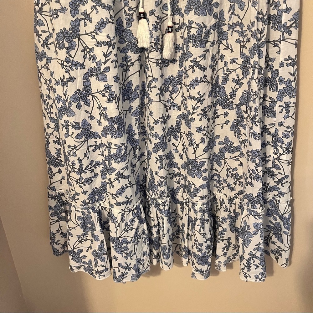 Floral Sleeveless Cotton Dress with Ruffle Collar - Picture 6 of 7